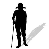 Vector silhouette of old people N100