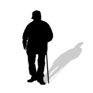 Vector silhouette of old people N101