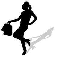 Vector silhouette of a woman N1595