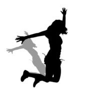 Vector silhouette of a woman N1597