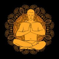 man sitting in the lotus position doing yoga meditation