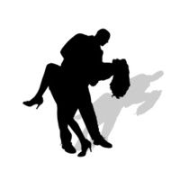 Vector silhouette of dance N38