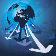 Blue World Map Vector Background N2