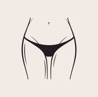 Sexy black panties icon Vector women thong slim figure beautifu