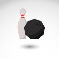 Bowling flat vector icon