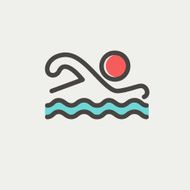 Swimmer thin line icon N2
