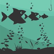 Fishing on the boat design elements