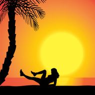 Vector silhouette of woman N298