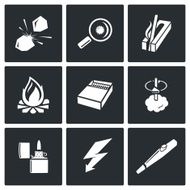 Make a fire the fire source icons Vector Illustration