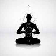 Male silhouette in yoga pose