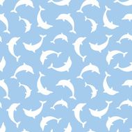 Seamless pattern with dolphins Vector illustration
