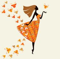 Woman in dress of butterflies N2