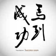 Chinese calligraphy Success soon N2