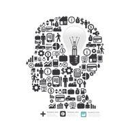 Elements are small icons Finance make in man think