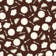 Seamless retro kitchen pattern