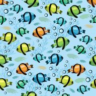 Pattern with colored fish (seamless)