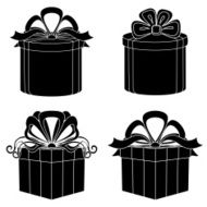 Gift box silhouette set
