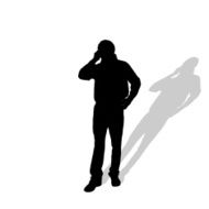 Vector silhouette of man N136