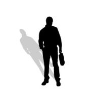 Vector silhouette of a businessman N19