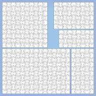 Puzzle set 32 50 54 100 150 pieces Outline vector