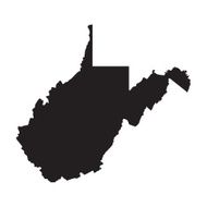 Black map of West Virginia N2