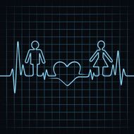Heartbeat make male female and heart symbol N2