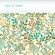 Textured Plants Horizontal Torn Seamless Pattern Background