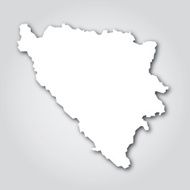 Bosnia and Herzegovina Silhouette White