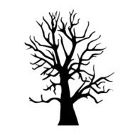 Silhouette old dry wood