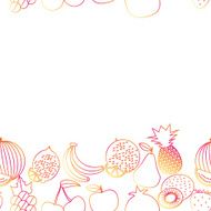 Fruit seamless border pattern The image of fruits and berries