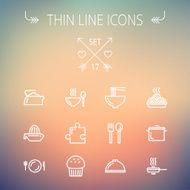 Food thin line icon set N2