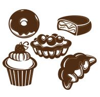 Vector collection of cakes and bakery images symbols emblems