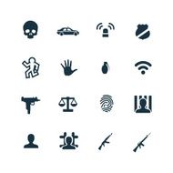 crime justice icons set N2