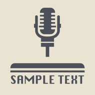 Retro microphone icon or sign