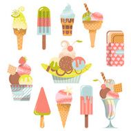 Different flavors of ice cream