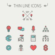 Business thin line icon set N3