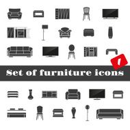 Set of furniture icons