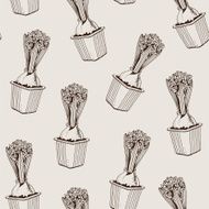 Hyacinth pattern in retro style N2