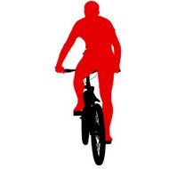 Silhouette of a cyclist male N5