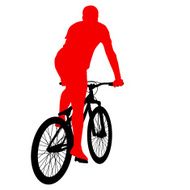 Silhouette of a cyclist male N6