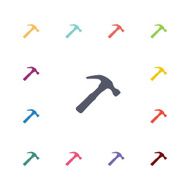 hammer flat icons set