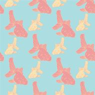 Golfish seamless vector pattern in pastel colours N2