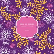 Purple and gold underwater plants frame seamless pattern background