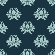 Light and dark blue floral seamless pattern