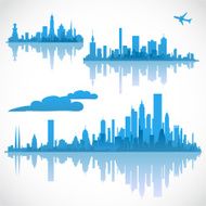 Blue cityscapes set 1