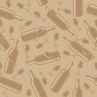 pattern from a wine bottle and glasses