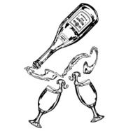 Bottle of wine and glasses N5