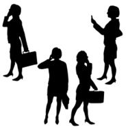 Vector silhouette of business people N61