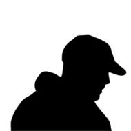 Vector silhouette of a man N688