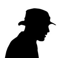 Vector silhouette of a man N689